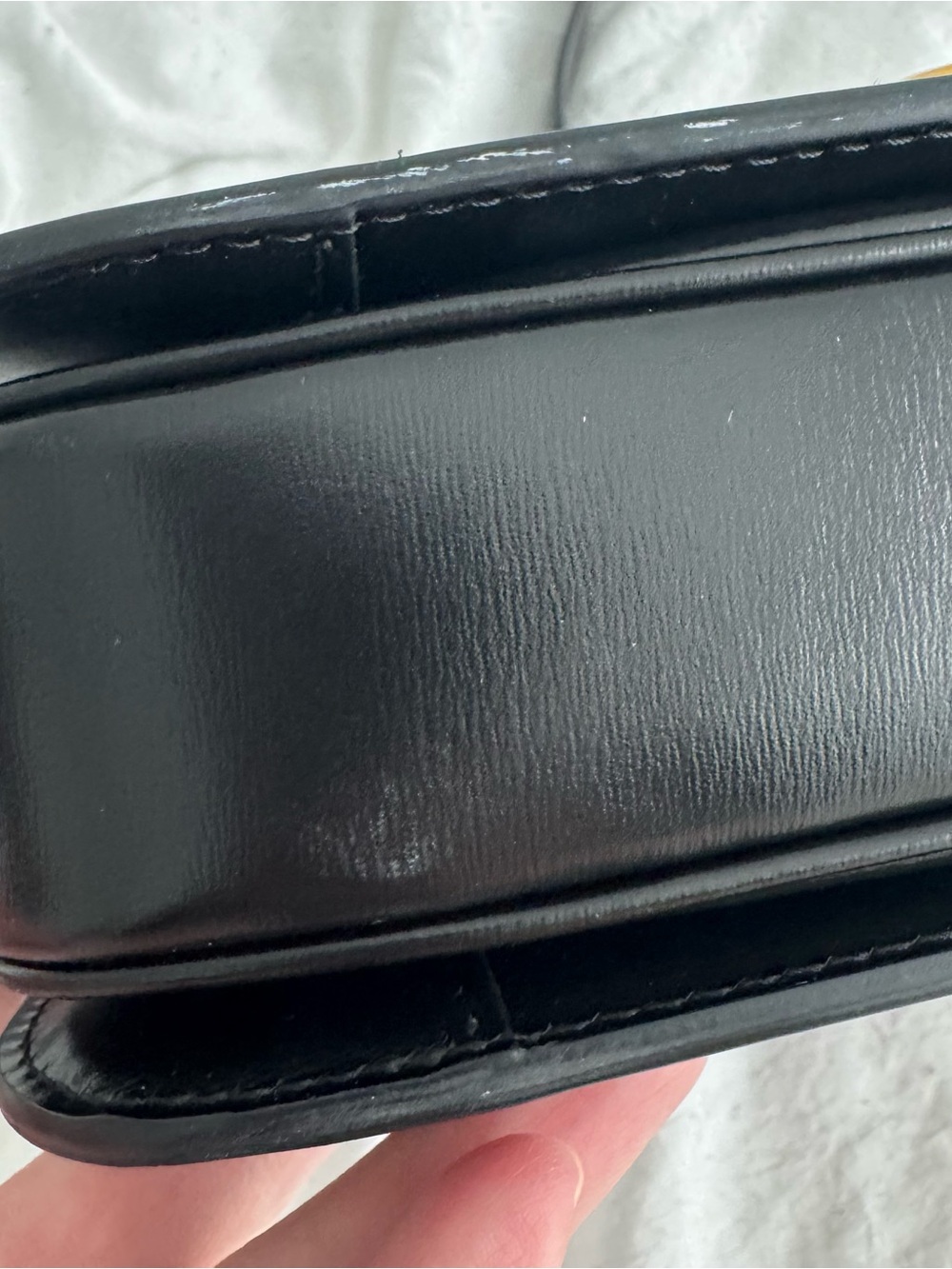 Celine Triomphe Crossbody bag in Black leather and Gold Hardware - Picture 7 of 13